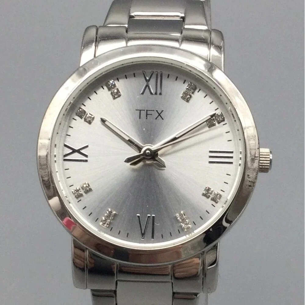 TFX Bulova Womens Watch 31mm Silver Dial Crystal 36T117 New Battery 7.75